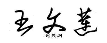 朱錫榮王文蓮草書個性簽名怎么寫