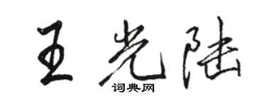 駱恆光王光陸行書個性簽名怎么寫