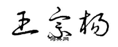 曾慶福王宗楊草書個性簽名怎么寫