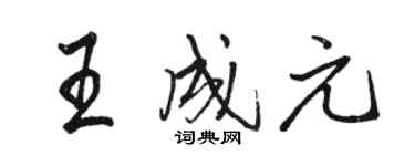 駱恆光王成元行書個性簽名怎么寫