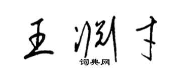 梁錦英王淵才草書個性簽名怎么寫