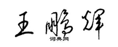 梁錦英王鵬輝草書個性簽名怎么寫