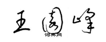 梁錦英王園峰草書個性簽名怎么寫