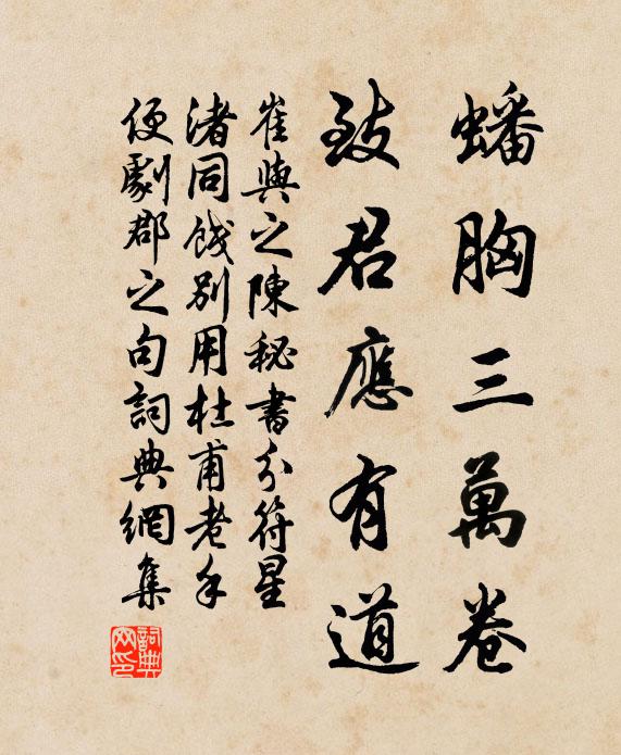 崔與之蟠胸三萬卷,致君應有道書法作品欣賞