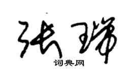 朱錫榮張瑞草書個性簽名怎么寫