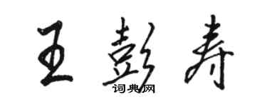 駱恆光王彭壽行書個性簽名怎么寫