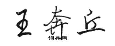 駱恆光王奔丘行書個性簽名怎么寫