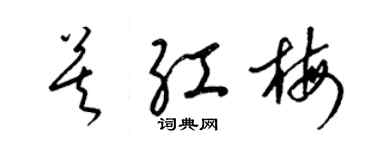 梁錦英莫紅梅草書個性簽名怎么寫