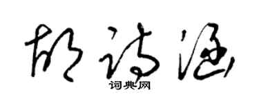 梁錦英胡詩涵草書個性簽名怎么寫