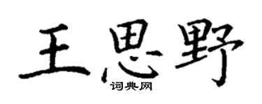 丁謙王思野楷書個性簽名怎么寫