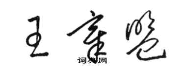 駱恆光王章盟草書個性簽名怎么寫