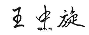 駱恆光王中旋行書個性簽名怎么寫