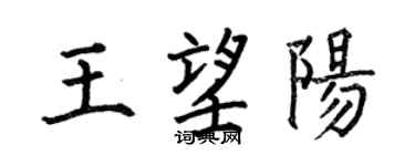 何伯昌王望陽楷書個性簽名怎么寫