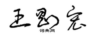 曾慶福王剛宏草書個性簽名怎么寫