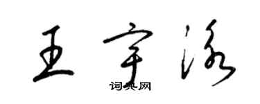 梁錦英王宇泳草書個性簽名怎么寫