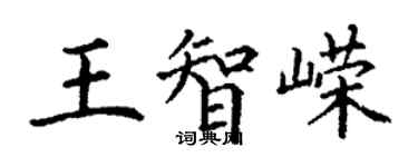丁謙王智嶸楷書個性簽名怎么寫