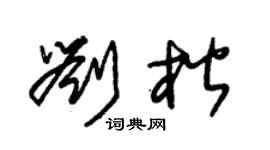 朱錫榮劉楷草書個性簽名怎么寫