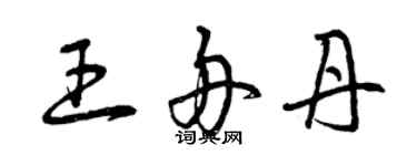 曾慶福王舟丹草書個性簽名怎么寫