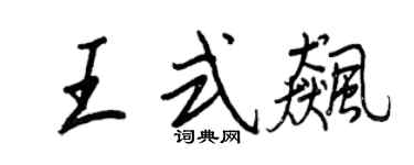 王正良王式飆行書個性簽名怎么寫