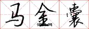 錢沛雲馬金囊行書怎么寫