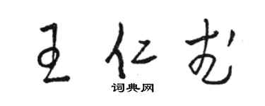 駱恆光王仁武草書個性簽名怎么寫