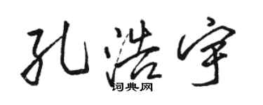 駱恆光孔浩宇行書個性簽名怎么寫