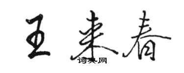 駱恆光王來春行書個性簽名怎么寫