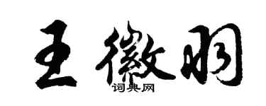 胡問遂王徽羽行書個性簽名怎么寫
