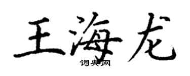 丁謙王海龍楷書個性簽名怎么寫
