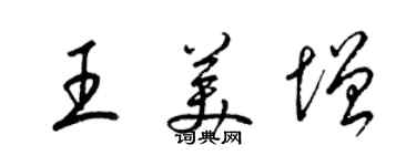 梁錦英王美增草書個性簽名怎么寫