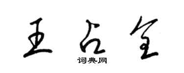 梁錦英王占全草書個性簽名怎么寫