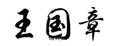 胡問遂王國章行書個性簽名怎么寫