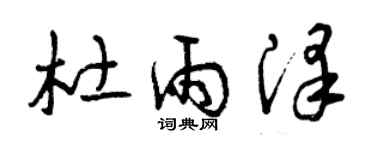 曾慶福杜雨澤草書個性簽名怎么寫