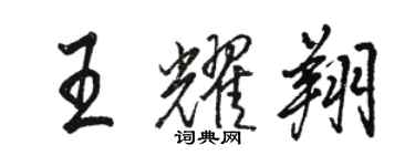 駱恆光王耀翔行書個性簽名怎么寫