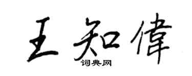 王正良王知偉行書個性簽名怎么寫
