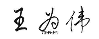 駱恆光王為偉行書個性簽名怎么寫