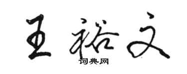 駱恆光王裕文行書個性簽名怎么寫