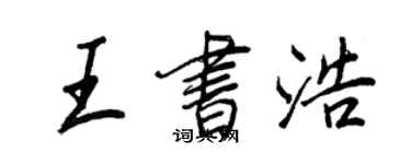 王正良王書浩行書個性簽名怎么寫