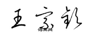 梁錦英王宗欽草書個性簽名怎么寫