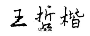 曾慶福王哲楷行書個性簽名怎么寫