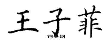 丁謙王子菲楷書個性簽名怎么寫