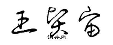 曾慶福王賢宙草書個性簽名怎么寫