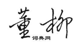 駱恆光董柳行書個性簽名怎么寫