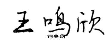 曾慶福王鳴欣行書個性簽名怎么寫