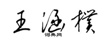 梁錦英王涵朴草書個性簽名怎么寫