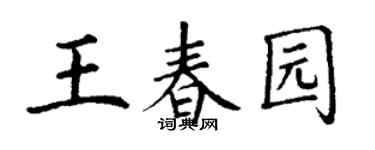 丁謙王春園楷書個性簽名怎么寫