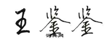 駱恆光王鑑鑒行書個性簽名怎么寫