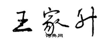 曾慶福王家升行書個性簽名怎么寫