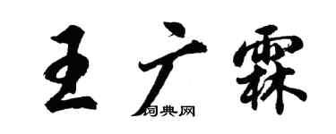 胡問遂王廣霖行書個性簽名怎么寫