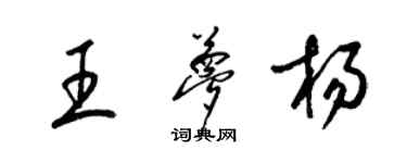 梁錦英王夢楊草書個性簽名怎么寫
